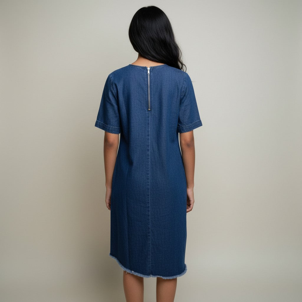 Women’s Blue Denim A-Line Mini Dress