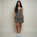 Floral Printed Spaghetti Strap Flared Mini Dress